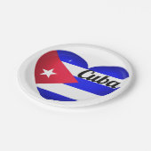 Cuba Heart Flag Papieren Bordje (Gekanteld)