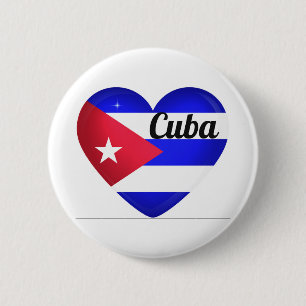 Cuba Heart Flag Ronde Button 5,7 Cm
