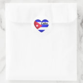 Cuba Heart Flag Ronde Sticker (Tas)