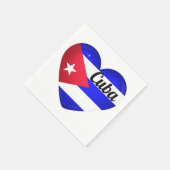 Cuba Heart Flag Servetten (Hoek)