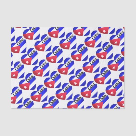 Cuba Heart Flag Tissuepapier (Voorkant)