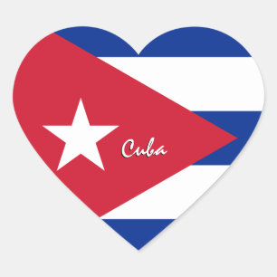 Cuba Heart Sticker, Patriottische Cubaanse vlag Hart Sticker