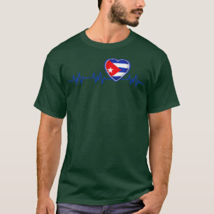 Cuba Heartbeat Vlag Pulse Cubaanse Nationaliteit T-shirt