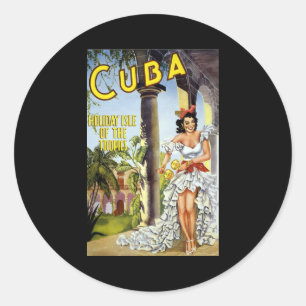 Cuba Holiday Isle of the Tropics Ronde Sticker