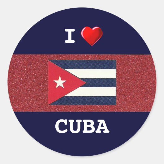 CUBA: Ik hou van Cuba Ronde Sticker (Voorkant)