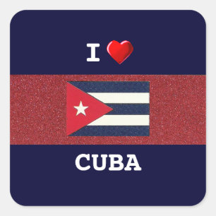 CUBA: Ik hou van Cuba Vierkante Sticker