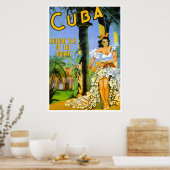 Cuba île de vacances des tropiques poster de voyag (Cuisine)