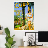 Cuba île de vacances des tropiques poster de voyag (Bureau à domicile)