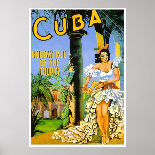 Cuba île de vacances des tropiques poster de voyag (Devant)