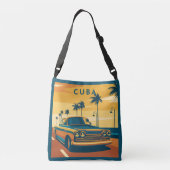 Cuba-illustratie Crossbody Tas (Achterkant)