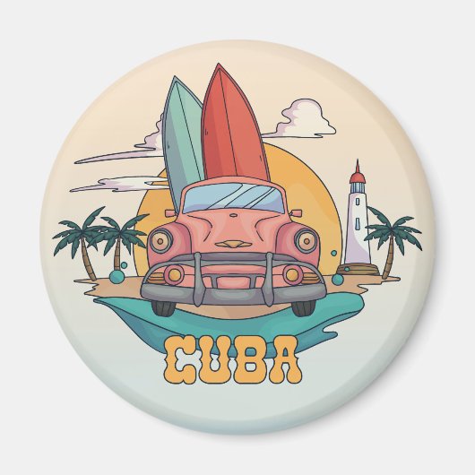 Cuba-illustratie Magneet (Voorkant)