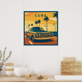 Cuba-illustratie Poster (Keuken)