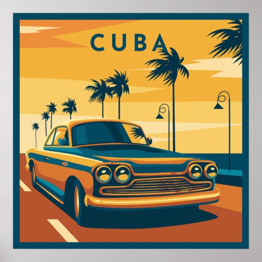 Cuba-illustratie Poster (Voorkant)
