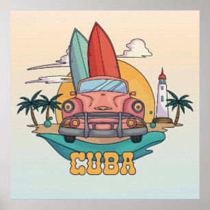 Cuba-illustratie Poster