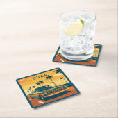 Cuba-illustratie Vierkante Kartonnen Onderzetter (Insitu)