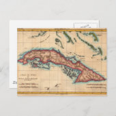 Cuba Island Kaart Oude reizen (Voorkant / Achterkant)