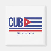 Cuba ISO-code Alpha 3-design Magnet Magneet (Voorkant)