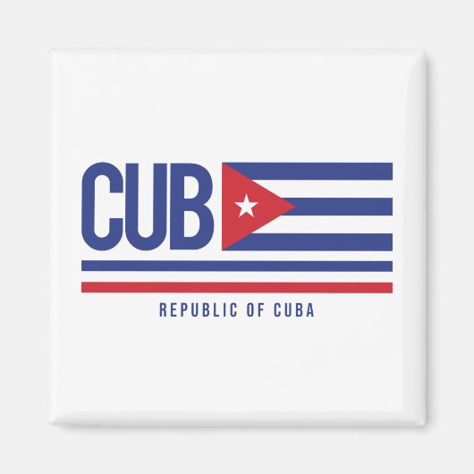 Cuba ISO-code Alpha 3-design Magnet Magneet (Voorkant)