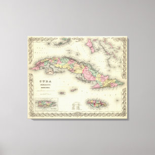 Cuba, Jamaica en Puerto Rico Canvas Afdruk