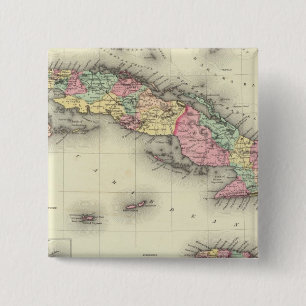 Cuba, Jamaica en Puerto Rico Vierkante Button 5,1 Cm