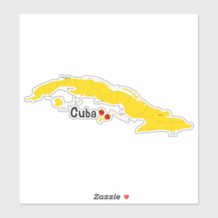 Cuba Kaart en Maracas Sticker