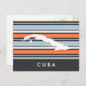 Cuba-kaart: Moderne strepen Briefkaart (Voorkant / Achterkant)