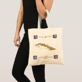 Cuba-kaart + vlag tote bag (Voorkant (product))