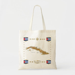 Cuba-kaart + vlag tote bag