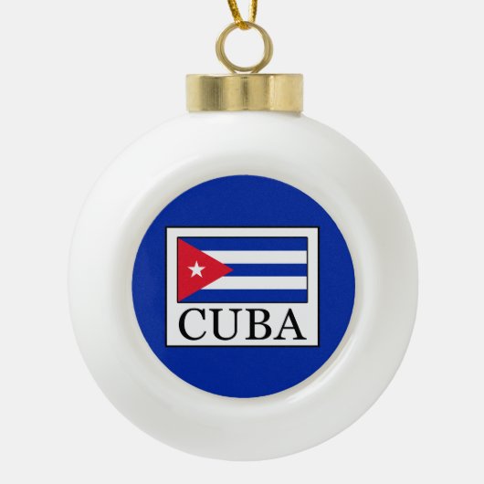 Cuba Keramische Bal Ornament (Voorkant)