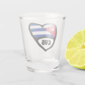 Cuba-landcode Vlaggenkop, CUB Shot Glas (Achterkant)