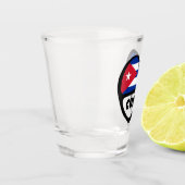 Cuba-landcode Vlaggenkop, CUB Shot Glas (Links)