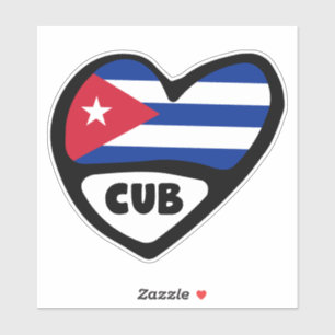 Cuba-landcode Vlaggenkop, CUB Sticker