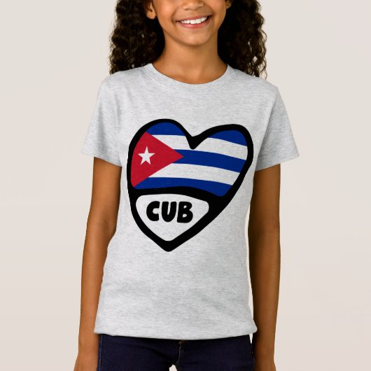 Cuba-landcode Vlaggenkop, CUB T-shirt (Voorkant)