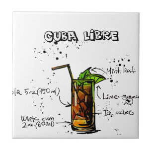 Cuba Libre Cocktail Tegeltje
