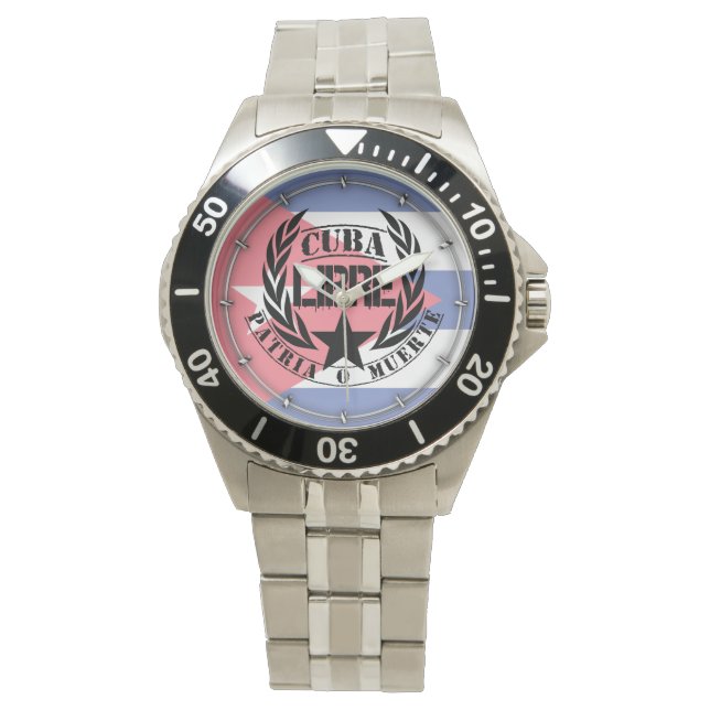 Cuba Libre Motto Laurels Horloge (Voorkant)
