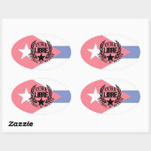 Cuba Libre Motto Laurels Ovale Sticker (Vel)