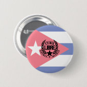 Cuba Libre Motto Laurels Ronde Button 5,7 Cm (Voorkant /achterkant)