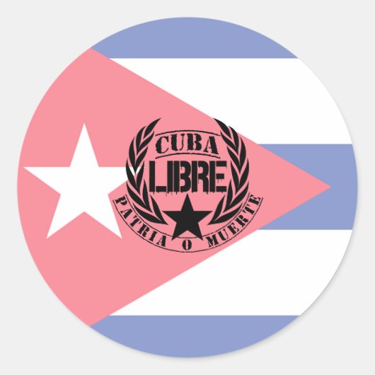 Cuba Libre Motto Laurels Ronde Sticker (Voorkant)