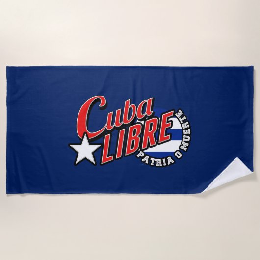 Cuba Libre Motto op een Strandlaken (Voorkant)