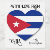 Cuba Love Custom Text Wijn Etiket (Enkel label)