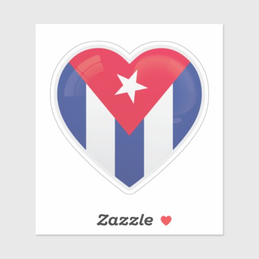 Cuba Love Flag Sticker (Vel)