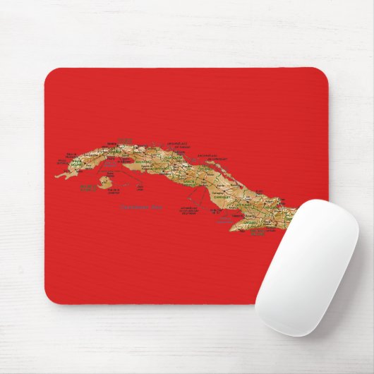 Cuba Map Mousepad Muismat (Met muis)