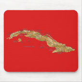 Cuba Map Mousepad Muismat (Voorkant)