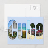 Cuba met verschillende scènes in de brieven briefkaart (Voorkant / Achterkant)