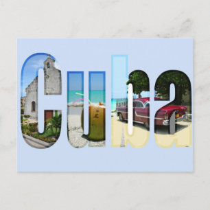 Cuba met verschillende scènes in de brieven briefkaart