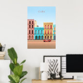 Cuba Minimaal Reisposter Poster (Thuiskantoor)
