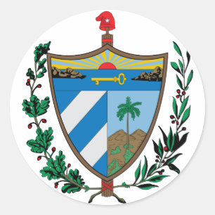 Cuba - Officieel wapenschild heraldry-symbool Ronde Sticker