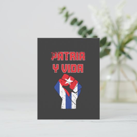Cuba Patria Y Vida Cuban Flag Briefkaart (Staand voorkant)