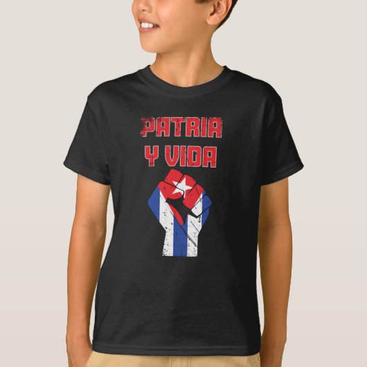 Cuba Patria Y Vida Cuban Flag Child T-Shirt (Voorkant)