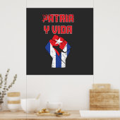 Cuba Patria Y Vida Poster du drapeau cubain Art mu (Cuisine)